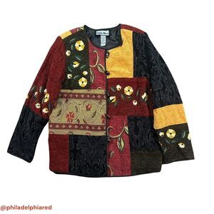 Vintage 1990's Indigo Moon Tapestry patchwork jacket women's small